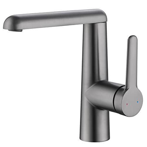 HAUSELIEBE Grifo Lavabo, Montado En Cubierta Grifo De Lavabo con Pulverizador Extraíble, Monomando Grifo Lavabo para Hotel Cuarto Baño Casero Cover