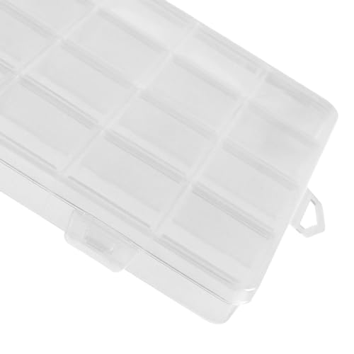 Image of MAHIONG 20PCS 28 Grids Clear Plastic Organizer Box with Fixed Dividers for Beads, Fishing Tackles & Small Parts Storage (7.9x6.2x1.2in)