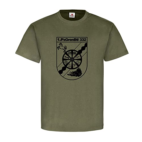 T-shirt PzGrenBtl 332 Wesendorf Bundeswehr vêtement militaire vert taille XXXL