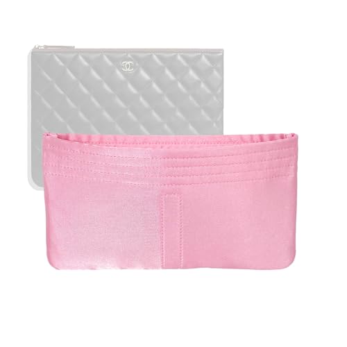 Zoomoni Silky Purse Organizer for Chanel Pouch Medium (Handmade/4 Color Options) [Silky Satin, Silk Liner, Insert, Shaper]