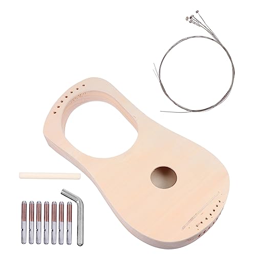 JEWEDECO 木製リラハープ製作材料キット 弦 子供向け楽器 アートクラフト 幼児教育用 手作りハープ ペイント可能 弦楽器 素材