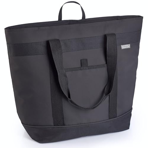 Jumbo Insulated Cooler Bag (Black) with HD Thermal Insulation - Premium, Collapsible Soft Cooler Makes a Perfect Insulated Grocery Bag, Food Delivery Bag, Travel Bag, Beach or Picnic Bags