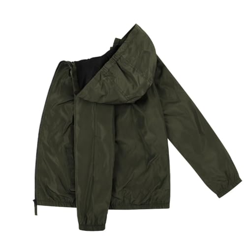 Image of SNOW DREAMS Boys Waterproof Rain Jacket Windbreaker Lightweight Coat Kids Raincoat Outerwear