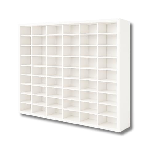 Image of 60-Car Hot Wheels White Display Case - Transparent Acrylic Organizer Shelf for Scale Diecast & Mini Models(Without Cars)