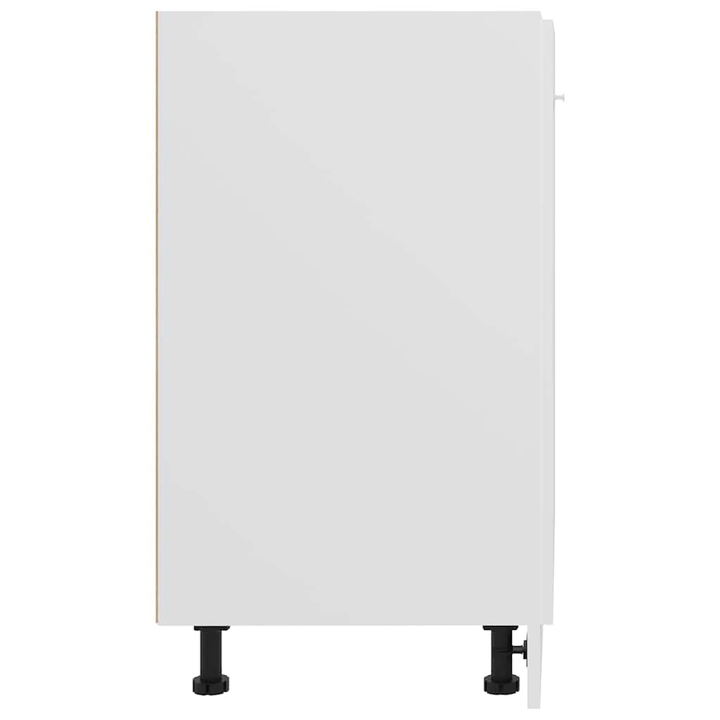 vidaXL Unterschrank Lyon Weiß 60x46x81,5 cm Holzwerkstoff,Küchenschrank, Gastronomieschrank, Gastro Möbel, Küchenmöbel, Aufbewahrungsschrank