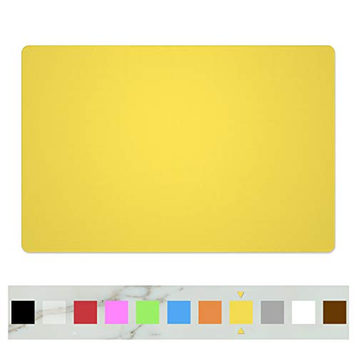 Silicone Placemats Food-Grade Non-Slip Waterproof Dining Stain Resistant Countertop Protector Kitchen Counter Mat Heat Resistant Baking mat Dishwasher Safe 236×157-1pack Yellow