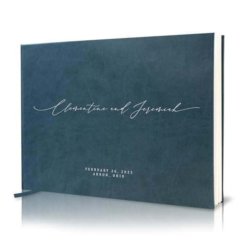 MUUJEE Personalized Guestbook in Teal - Premium Custom Modern Guest