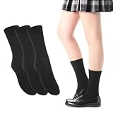 [アツギ] [スクールタイム] 通学用ソックス 20cm丈 1日中快適フィット 3足組 LJ70083 24～26cm ブラック