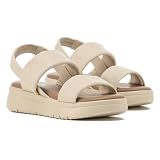 VIVASHOES Women's Lightweight Elasticated Strap Sandals – Flatform Small wedge Sandal - Soft Comfort Memory Foam Innersoles - True to Size Good for Wide Fit - Comfortable Summer Shoes - Cream 6