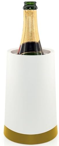 Enfriador de vino con base de gel, blanco y dorado, con gel refrigerante