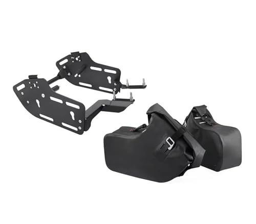 バイク リアキャリア バイク用サイドバッグ スーツケース 旅行用テールボックス NX400 CB400 リアラゲッジ パニエラック サドルバッグ ブラケット に適合する NX500 CB500X用 リアラゲッジラックブ(1set Bag and Rack)