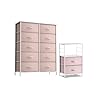 Sorbus kids dresser with 10 drawers and 2 drawer nightstand bundle matching furniture set storage unit organizer chests for clothing bedroom kids rooms nursery closet pink  urban country home decor