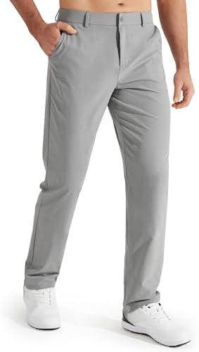 Libin Mens Golf Pants 30" Work Dress Clothing Light Grey 28W x 30L