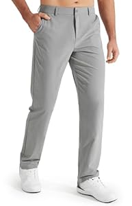 Libin Herren Golf Hosen Slim Fit Stretch Arbeitskleid Hosen 30"/32" Schnelltrocknend Leichter Casual Komfort mit Taschen (DE/NL/SE/PL, Bundweite & Schrittlänge, 36, 30, Light Grey)