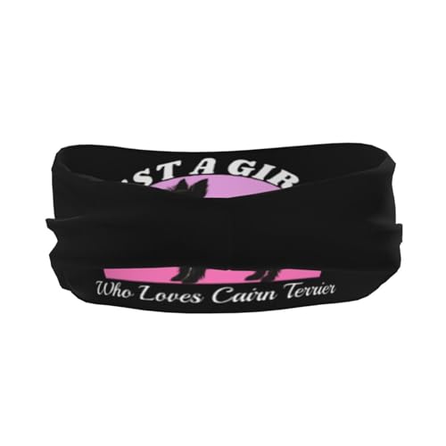 Just A Girls Who Loves Cairn Terrier Adjustable Sports Headband Moisture Wicking Sweatband for Running Workout3