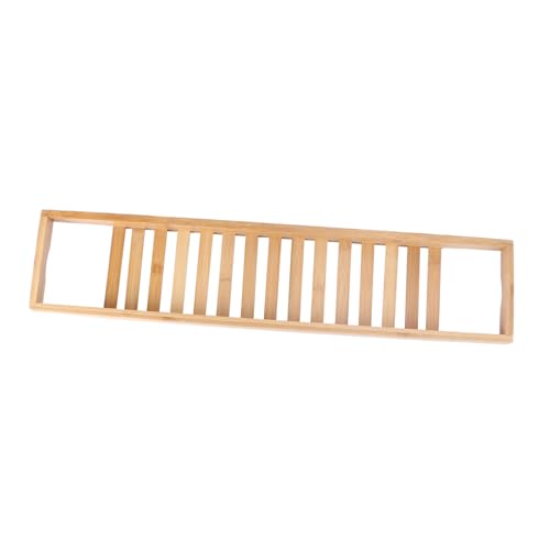 Cabilock Bathtub Wood Tray Bamboo Storage Rack Tub 70x14.6x4.5cm for Tablets Snacks