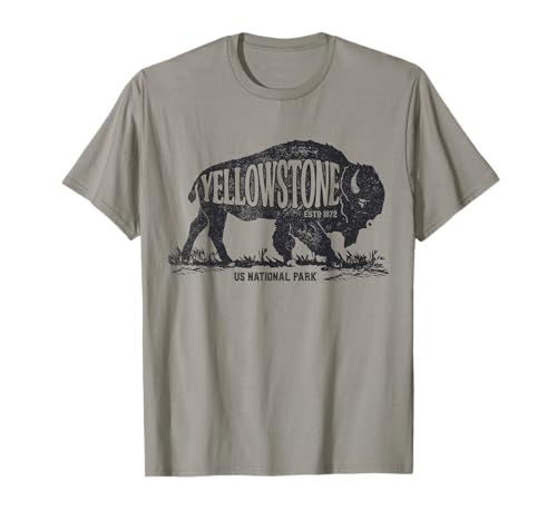 Yellowstone US National Park Bison Buffalo Vintage Men Women T-Shirt