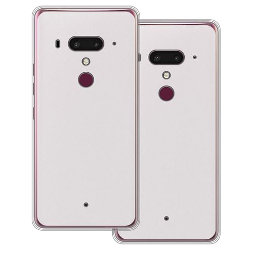 UOGNADGD 2-Pack TPU-Hülle Kompatibel mit HTC Exodus 1 Handyhülle - Stoßfeste Flexible Schutzzubehör mit Präzisionsausschnitten (Weiß+Weiß)