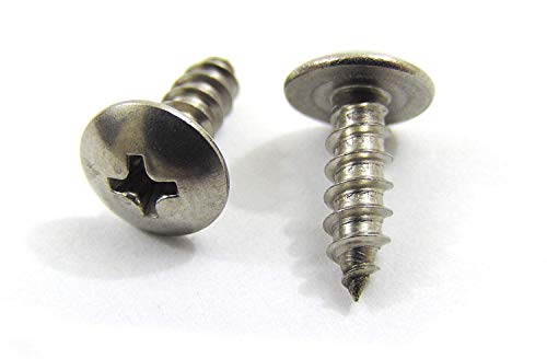 No. 6 X 1/2" Stainless Truss Head Phillips Wood Screw, (100 Pc), 18-8 (304) Stainless Steel Sheet Metal Screws, Type A Point, Plain Finish By Bolt Dropper #TOP2