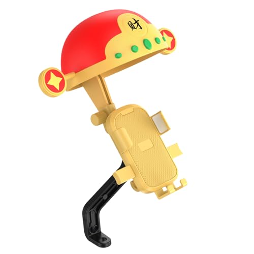 Motorcycle Cell Phone Holder Waterproof Handlebar Phones Mount Stand PC ABS Adjustable Clip con Hat Sun Shade Rain Cover per Scooter 5.51x4.92x5.12 Inches