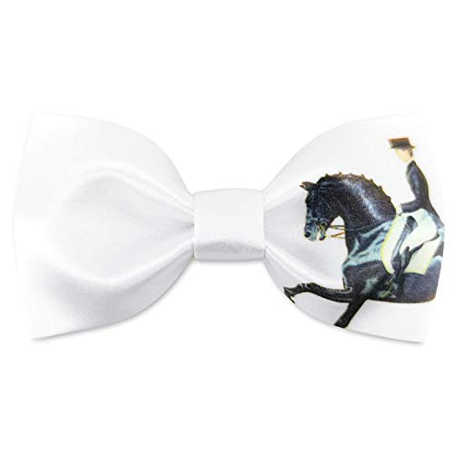 Image of GUUNIEE Men's Satin Silk Racehorse Bow Ties Pre-tied Solid Horse Racing Bowtie