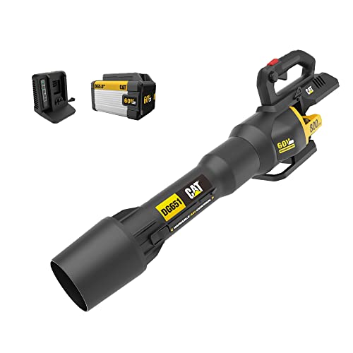 Cat DG651 60V 800 CFM 170 MPH High-Powered Leaf Blower Cordless, Adjustable Speed Blowers for Lawn Care, Lightweight Cordless Leaf Blower with Variable Air Control – Battery & Charger Includ