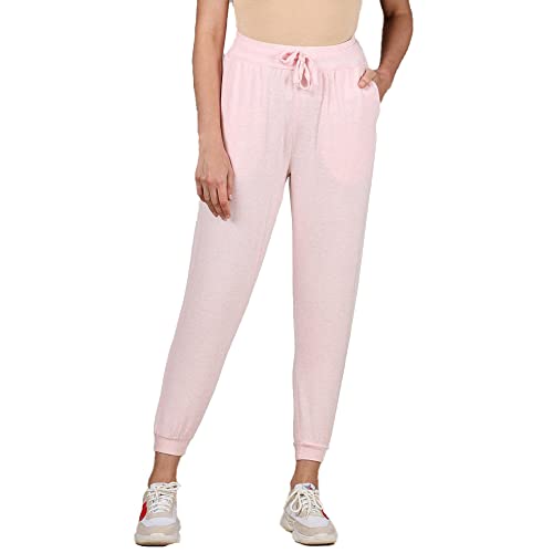 Image of INSENSE by Shoppers Stop Solid Polyester Blend Loose Fit Womens Joggers