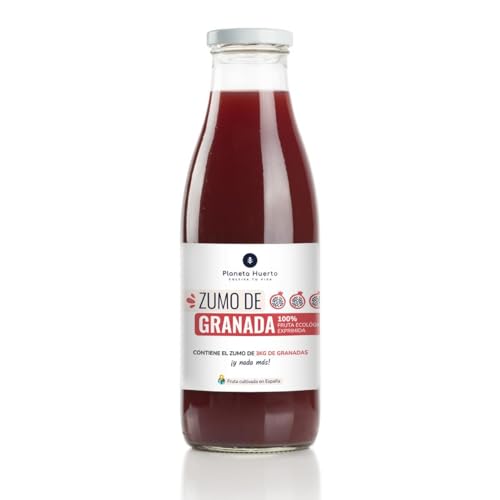 PLANETA HUERTO | Zumo de Granada 100% Fruta Ecológica Exprimida - Sin Azúcar Añadido - 750 ml |
