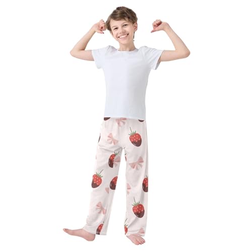 Berry and Bow Boys Pants Boys Athletic Pants Long Pant for Boywith Pockets Wide-Leg Size 6-14Y3