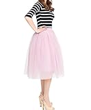 Women's Princess Flowing A Line Midi/Knee Length Tutu Tulle Skirts Fluffy for Bridal Shown Party...