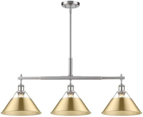 Orwell 3-Light Linear Pendant in Pewter with Brushed Champagne Bronze