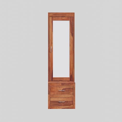 Image of Credenza Sheesham Wood Dressing Table with 2 Drawer Storage for Living Room Bedroom Wooden Vanities for Home Solid Wood Bedroom Furniture (Teak Finish)