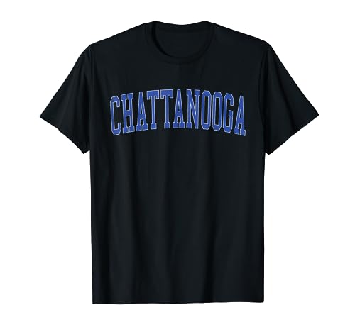 Vintage Chattanooga TN Distressed Blue Varsity Style T-Shirt
