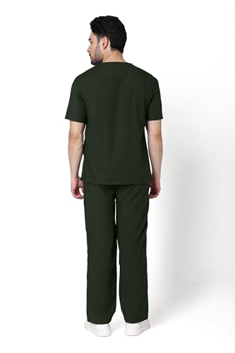 Image of Knya Scrub Suit for Men | 5 Pockets | V Neck Top & Bottom Set | Short Sleeves| Lightweight & Breathable| Hospital, Clinic & OT Wear | Medical Uniform | Scrubs for Male Doctors, Nurses & Dentists