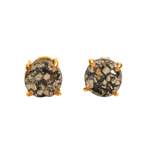 Gempires Natural Pyrite Raw Crystal Stud...