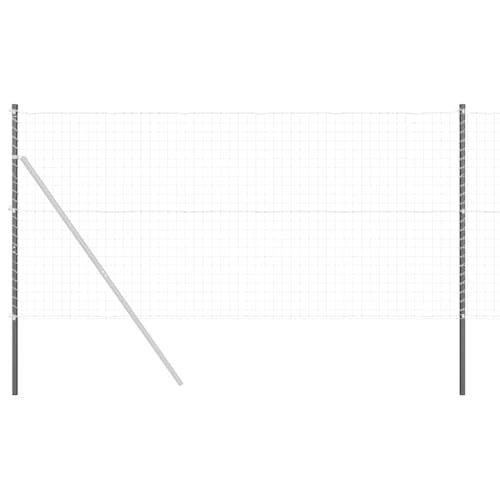 vidaXL Graue Zaunpfosten aus pulverbeschichtetem Stahl, 180 cm hoch, für den Außenbereich. Set mit 2 Stück, inklusive Verbindungskappen und Schrauben. Korrosions- und UV-beständig. Ideal für deinen G