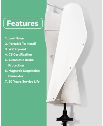 Windgenerator-Set, 10.000 W, 12 V/24 V/48 V | Niedrige Windgeschwindigkeit, leises Maglev Design, Hybrid MPPT-Laderegler, Off-Grid System