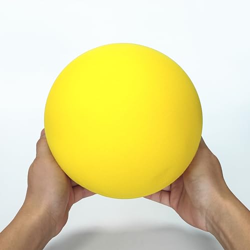 Ganjiang 7 Inches Soft No-Noise Foam Ball Sponge Kickball Dodgeball for Indoor Activity (Yellow Color)