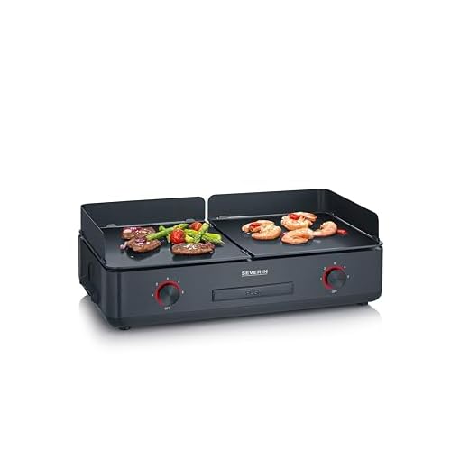 SEVERIN PG 8569 SUAVE Piastra per grigliare professionale extra large, Temperatura fino a 240°, Potenza 2.200 W