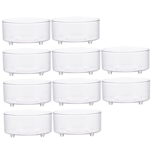HAPINARY Reptile Food Basin 10pcs Lizard Gecko Tank Food Bowl Large Reptile Water Dish Acrylic Material