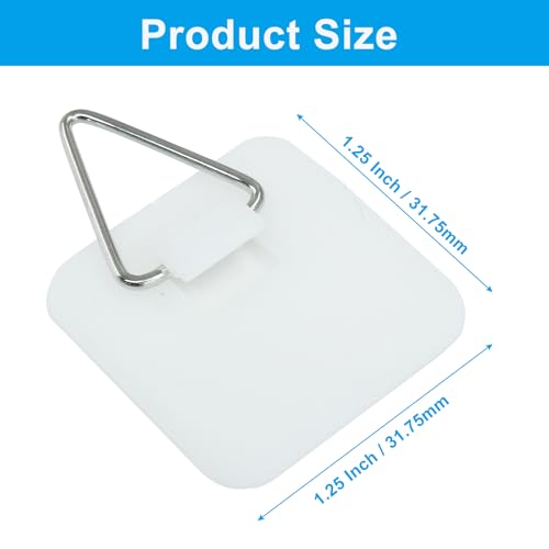 Image of Hitefu Adhesive Picture Hanger, Square, 25 Pcs | Sticky Foamboard, Without Nails, Plastic Holder, Vertical Plate Hanger