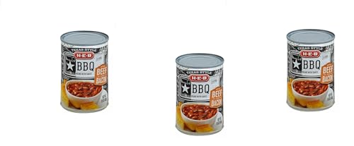 H-E-B Beans 15oz - 3 cans (BBQ with Beef &amp; Bacon)