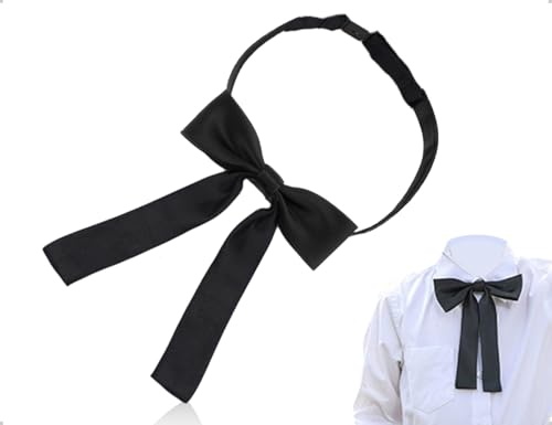 AOYEGIC Cravate, Nœud Papillon Western Pré Noué Ajustable Homme Femme, Pour Remise de Diplôme, Fête, Bureau, Mariage, Uniformes Scolaires, Chemises (Noir)