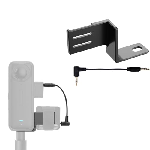 Microphone Expansion Stand Mic Adapter for Insta360 X4, External Microphone Holder Mount Bracket with Audio Cable