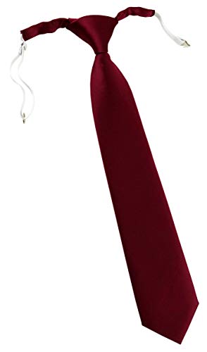 TigerTie Designer Security - Corbata de seguridad en un solo color, preatada con goma elástica, burdeos, ca.54 cm (incl. Knoten)