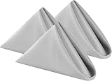 Cloth Napkins Set of 8 – (17x17 Inch, Silver Grey) Polyester Fabric Washable - Reusable Table Napkins for Events, Dinners,Parties & Daily Use-Multiple Colors
