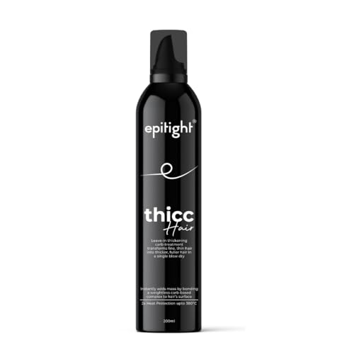 Image of Epitight Thicc Hair|Weightless Carb-Based Mousse Formula|Fine Hair To Fuller Hair |All Hair Types|100% Natural Ingredients|Leave-In Treatment|2X Heat Protection Upto 380C|For Women|200Ml