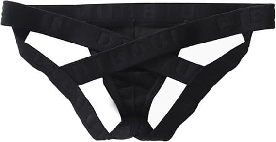 Evankin Men's Sexy Underwear Fun Jockstrap Underpants Cotton U Convex Pouch Belt Open Thong Underwear for Men（Red-L）2