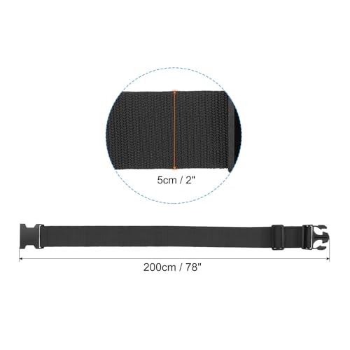 Image of PATIKIL Luggage Strap with Luggage Tag and Loop 78 inchx2 inch, 3 Set Adjustable Suitcase Belt for Travel Packing Bag Closure Identify, Black