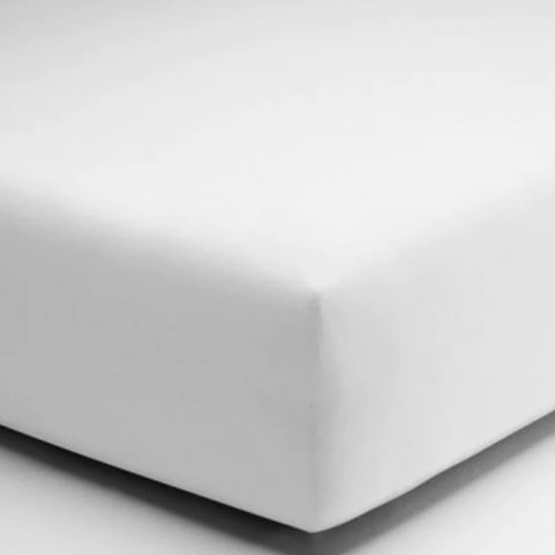 SpazioTessile Lenzuola Sotto con Angoli di Finissimo Puro Cotone Percalle o Federe 3 Volà (Matrimoniale x 160x190, Bianco)